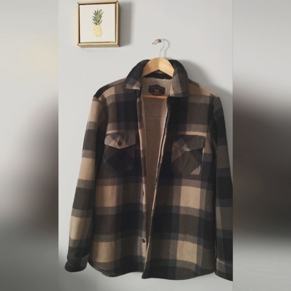 Fleece Shirt Jacket Freedom Frundry Size Medium Warmer Buttons Pockets Front